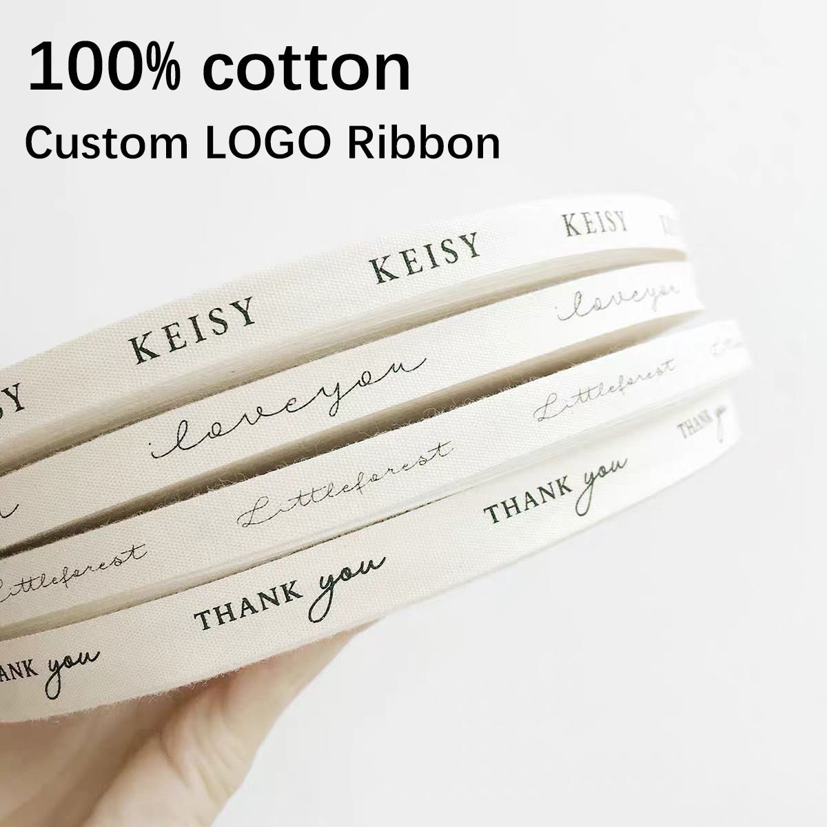 Florist Supply Ribbon - شعار مخصص شريط قطني لحفل الزفاف