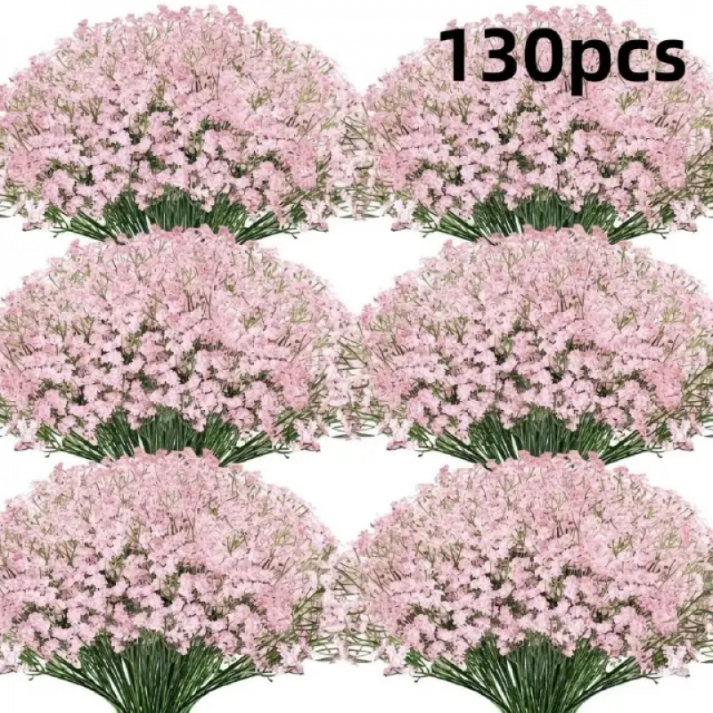 Baby Breath Dried - باقة زهور الجيبسوفيلا الاصطناعية الوردية بـ