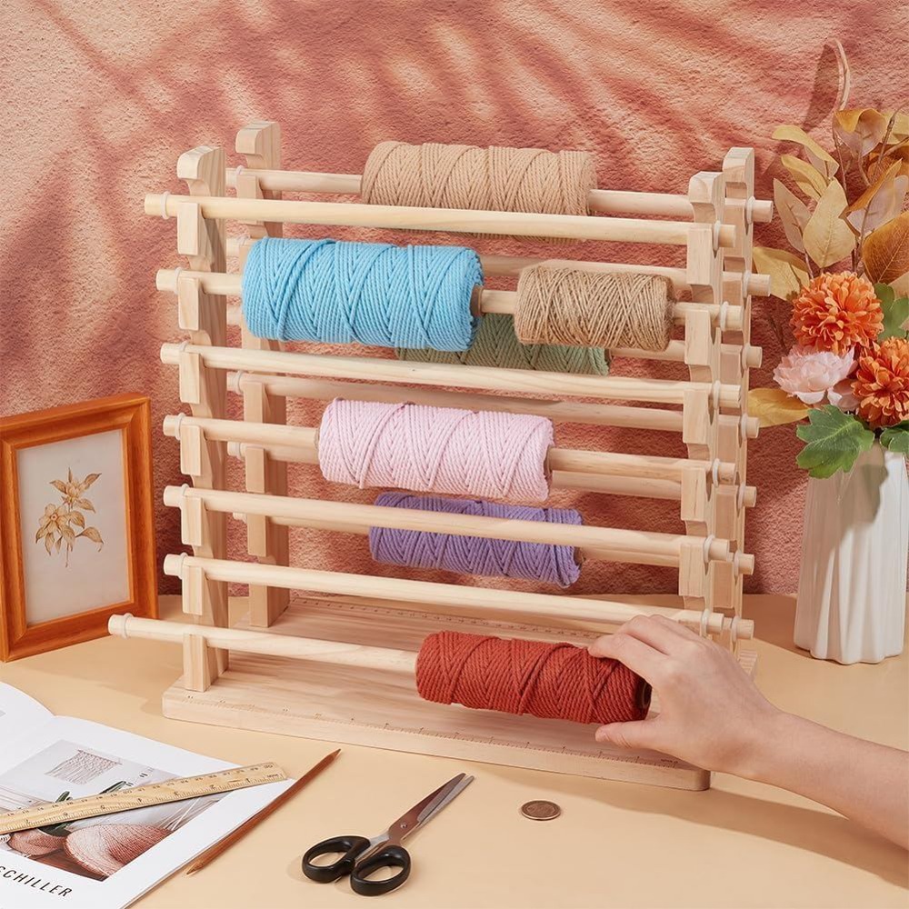 حامل شرائط خشبي بصفين، منظم لف - مراجعة Florist Supply Ribbon وسعره