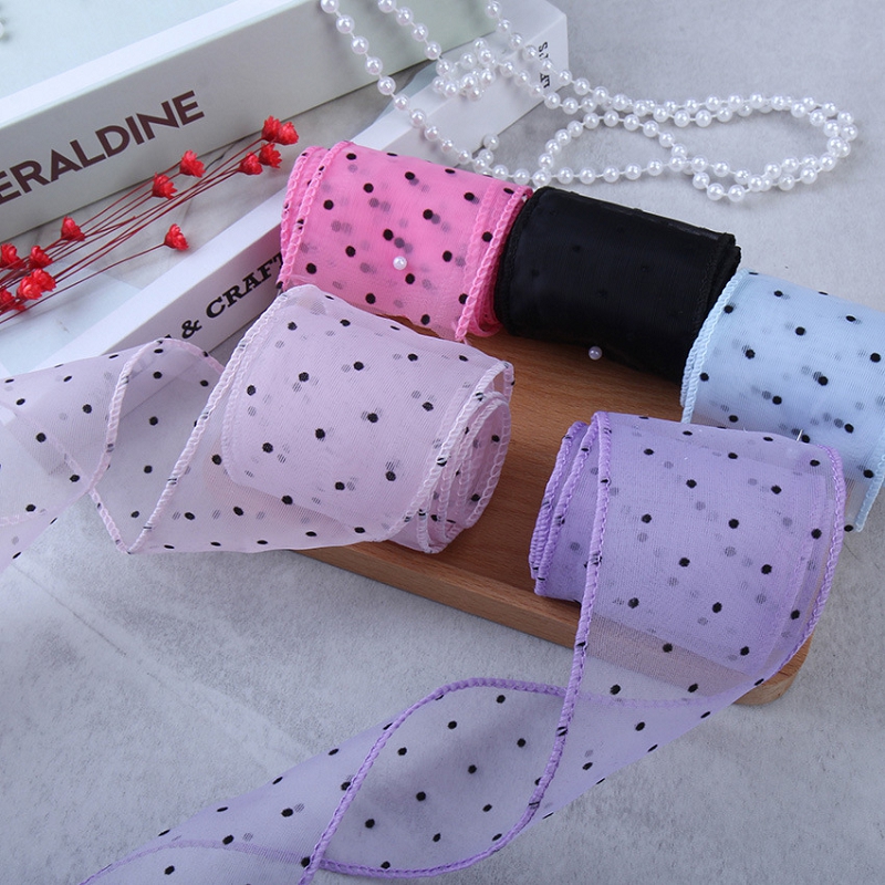 50 ياردة الشاش مع النقاط مواد  - مراجعة Florist Supply Ribbon وسعره