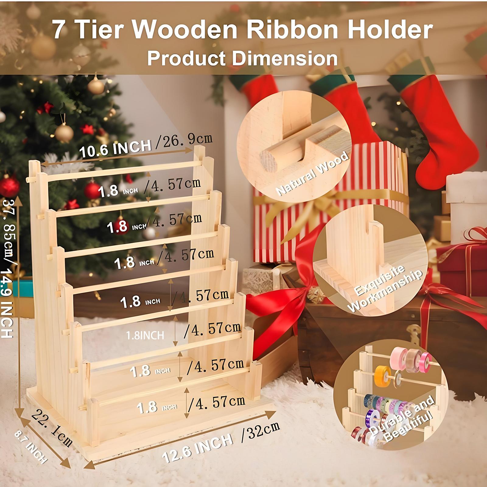 حامل شرائط خشبي، رف تخزين وعرض - مراجعة Florist Supply Ribbon وسعره